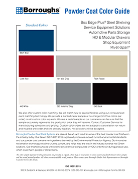 Borroughs Industrial Powder Coat Color Guide